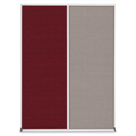 United Visual Products Double Door Radius Corkboard, 48"X36", W UV8003-WHITE-CINNABA